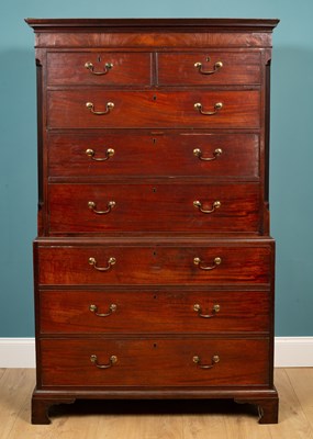 Lot 302 - A George III mahogany chest on chest