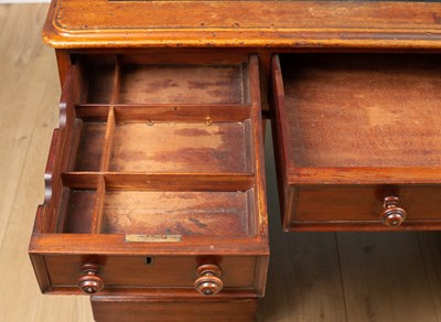 Lot 286 - A Victorian mahogany pedestal desk