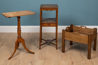 Lot 538 - A mahogany tray-top occasional table; together with a mahogany washstand; and a mahogany music stand