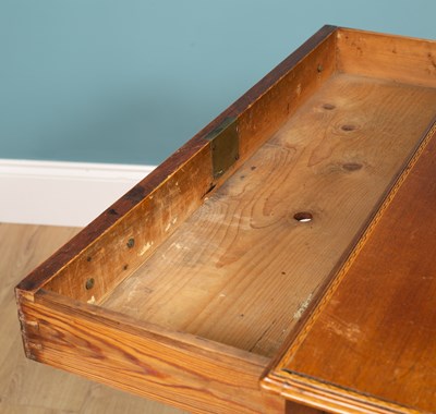 Lot 301 - An antique mahogany and inlaid kneehole side table