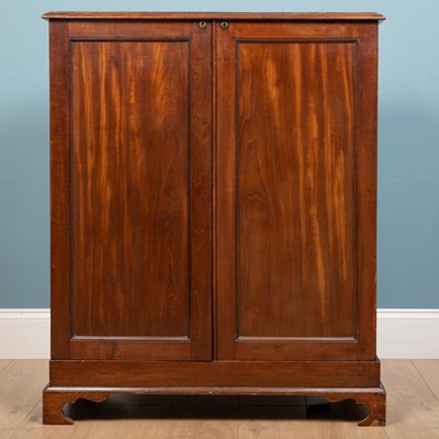 Lot 229 - A 19th century mahogany campaign type gentleman's dressing cabinet