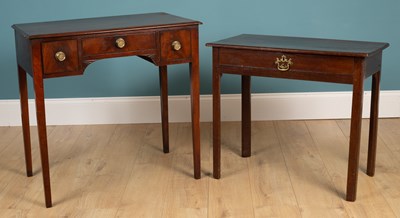 Lot 299 - A 19th century mahogany kneehole table together with a mahogany elbow chair