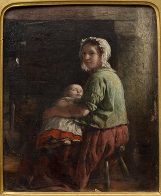 Lot 218 - William Hemsley (1819-1893) A mother and baby...