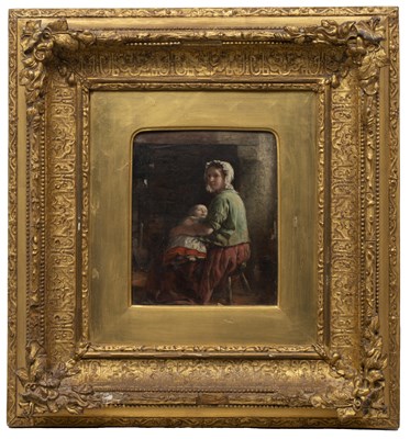 Lot 218 - William Hemsley (1819-1893) A mother and baby...