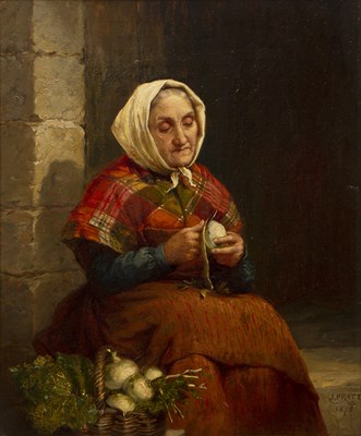 Lot 219 - Jonathan Pratt (1835-1911) An old woman...