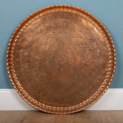 Lot 349 - A large Indian copper tray