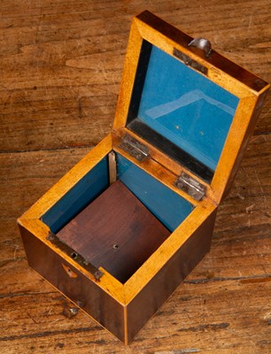 Lot 20 - Two tea caddies; salt box; a photograph frame; and a hardwood bookstand