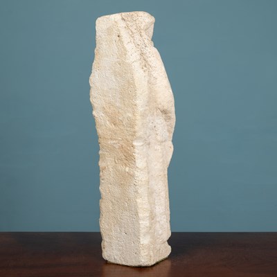 Lot 200 - A carved limestone sculpture of a monk