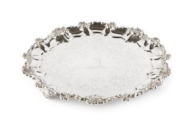 Lot 635 - A George III silver salver, with shaped...