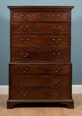 Lot 314 - A 19th century mahogany chest on chest