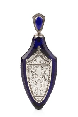 Lot 520 - An 18th century silver mounted blue glass...