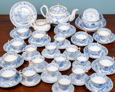 Lot 42 - A 19th century blue and white porcelain tea...