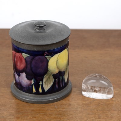 Lot 295 - Moorcroft pottery 'Wisteria' pattern tobacco...