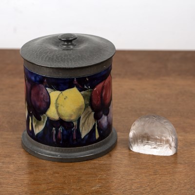 Lot 295 - Moorcroft pottery 'Wisteria' pattern tobacco...