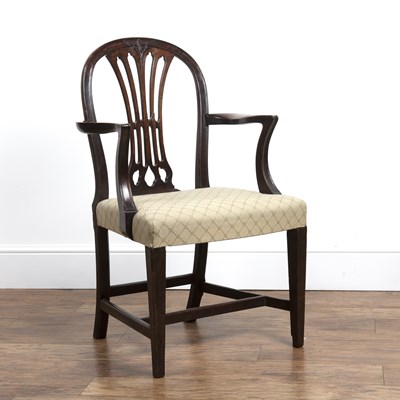 Lot 100 - Mahogany George Hepplewhite style armchair...