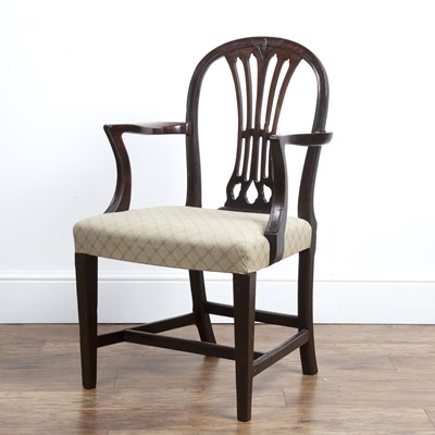 Lot 100 - Mahogany George Hepplewhite style armchair...