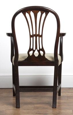 Lot 100 - Mahogany George Hepplewhite style armchair...