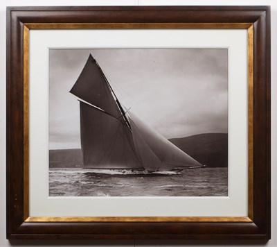 Lot 150 - Pair of framed sailing photographs Valkyrie...