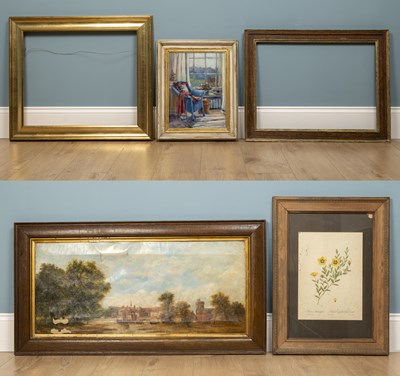 Lot 131 - A collection of paintings, picture frames and...