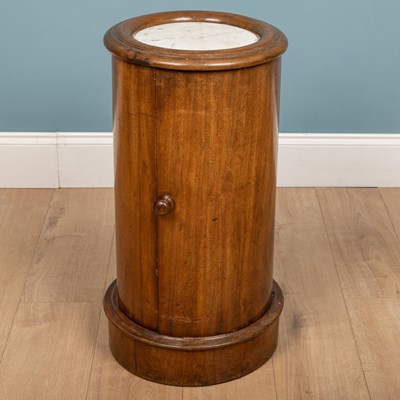 Lot 300 - A cylindrical cabinet, with a marble top, 73cm...