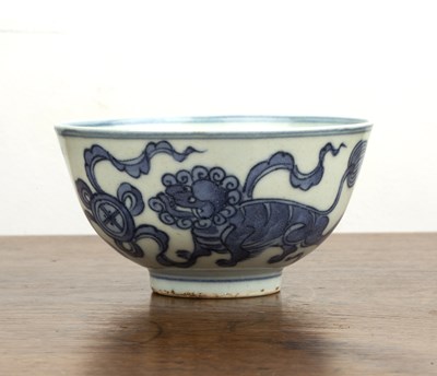 Lot 41 - Blue and white porcelain bowl Chinese painted...