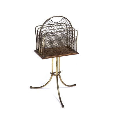 Lot 220 - An Edwardian brass mesh four section rotating...