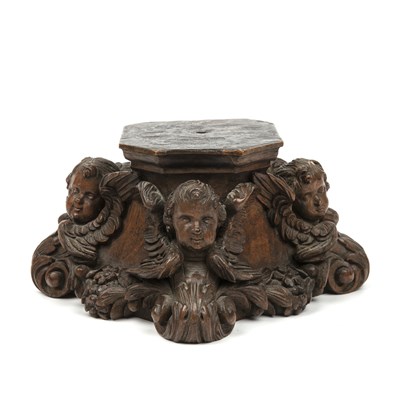 Lot 231 - A 19th century continental plinth carved with...