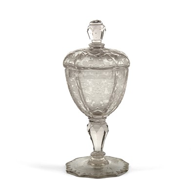 Lot 241 - An early 18th century German glass cup and...