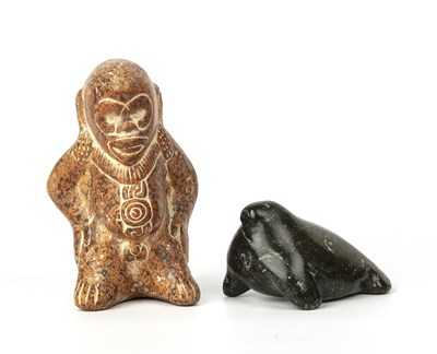 Lot 257 - A pre-Columbian whistle figure of male form,...