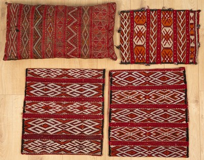 Lot 318 - Four Kilim cushion cases, the largest 64cm x...