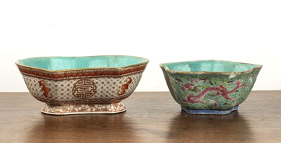 Lot 325 - Two polychrome enamelled porcelain bowls...