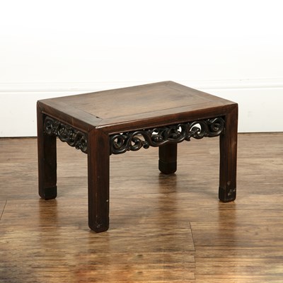 Lot 384 - Small rectangular hardwood stand Chinese, late...