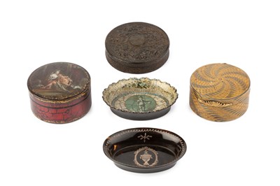 Lot 525 - A late 18th century papier mache circular box,...