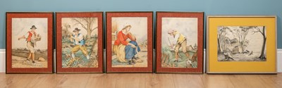 Lot 38 - A set of four framed Benjamin Warwick...