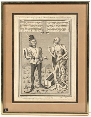 Lot 142 - An 18th century bronze grave plaque dated 1742,...