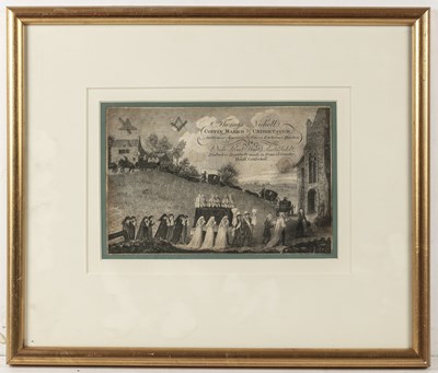 Lot 142 - An 18th century bronze grave plaque dated 1742,...