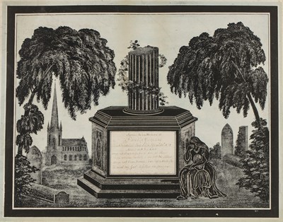 Lot 142 - An 18th century bronze grave plaque dated 1742,...