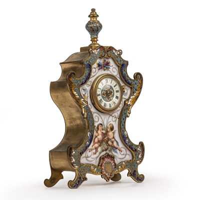 Lot 18 - A late 19th century French gilt metal mantle...