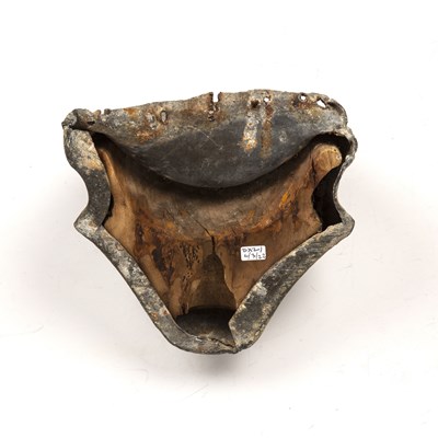 Lot 273 - An antique Italian lead font front, 17cm wide,...