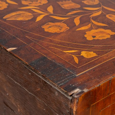Lot 471 - An 18th century/19th century Dutch marquetry cylinder bureau