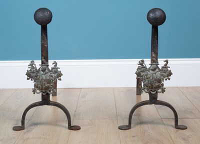 Lot 101 - A pair of andirons