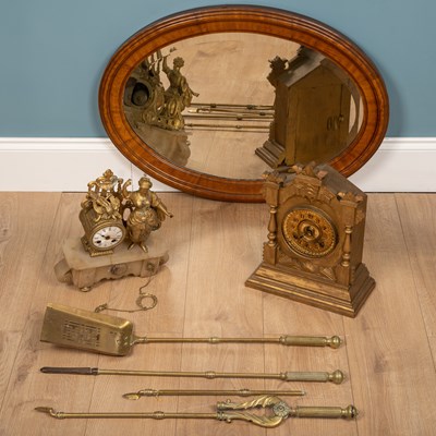 Lot 248 - Two 19th century mantel clocks, one French on...