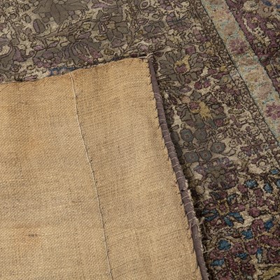 Lot 264 - An antique Persian silk rug with a banded...