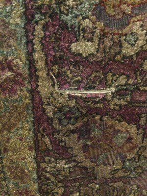 Lot 264 - An antique Persian silk rug with a banded...