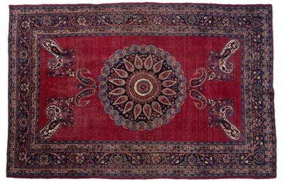 Lot 267 - An early 20th century red ground Khurasan rug...