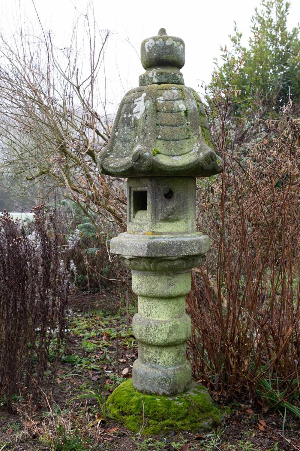 Lot 1113 - A Japanese granite temple lantern