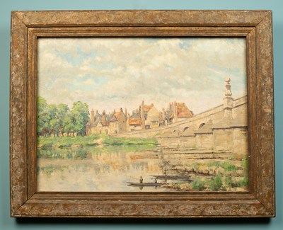 Lot 464 - William Cross (20th century English school), 'The Bridge, La Chartre-Sur-Loire'