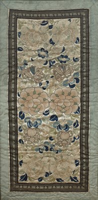 Lot 355 - Framed kesi embroidered sleeve bands Chinese...