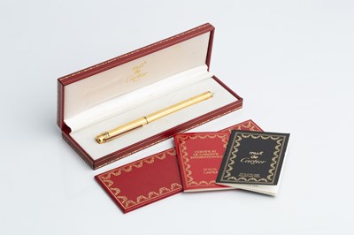 Lot 531 - A Must de Cartier gold plated fountain pen,...
