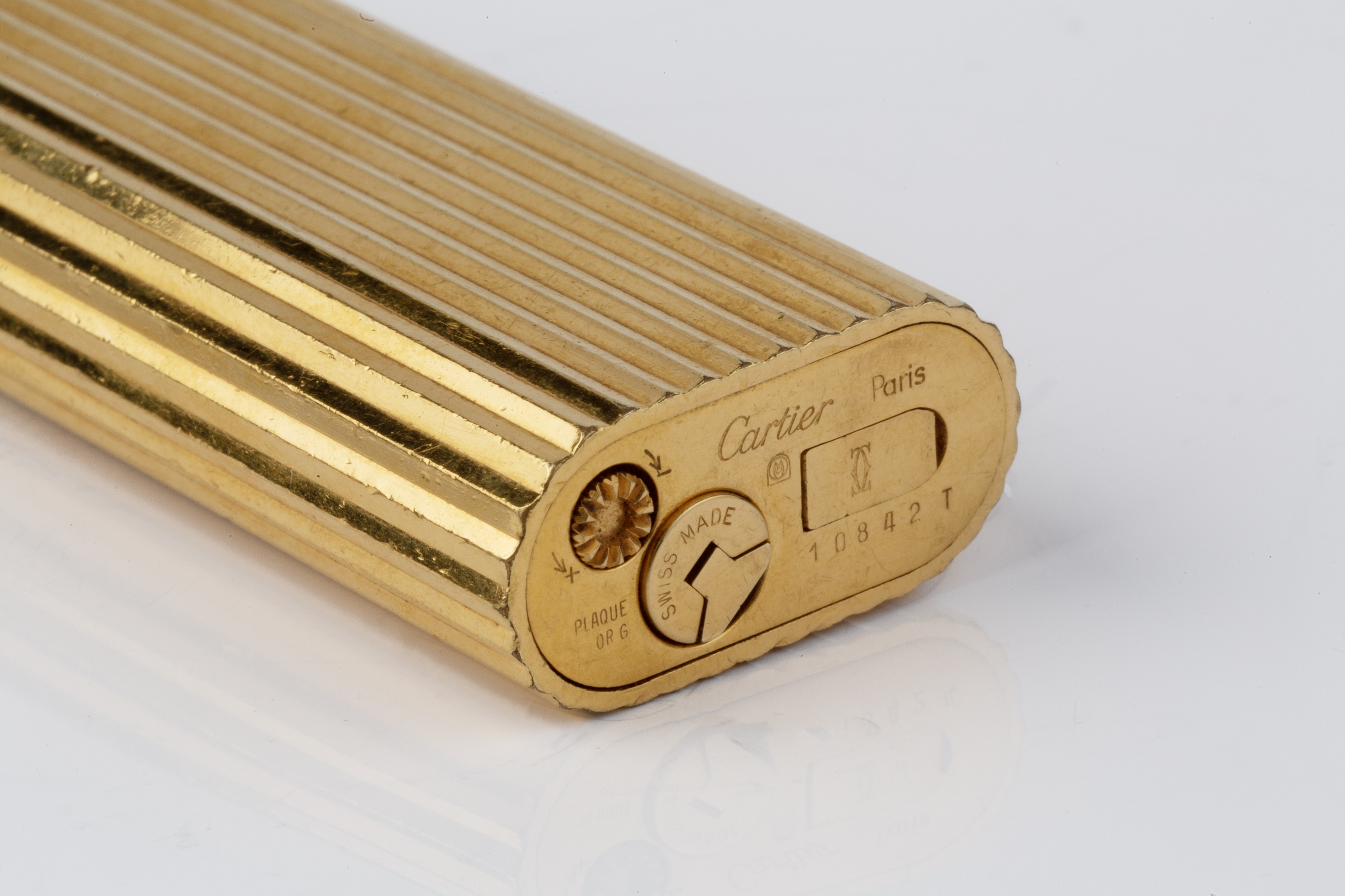 Lot 533 A Must de Cartier gold plated lighter with